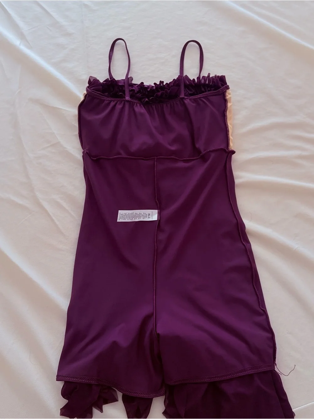 Weissman Deep Plum Ruffled Mesh Contemporary Lyrical Dance Costume Size XLC